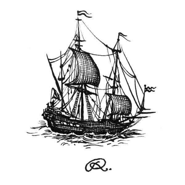 pirate ship intricate ink